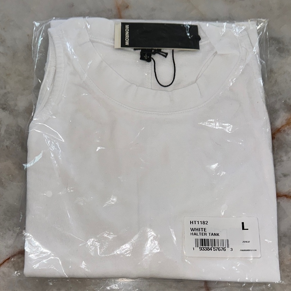 Monroe White Halter Tank